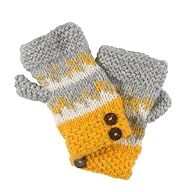Turtle Fur Artisan Made - Dana, Hand Knit in Nepal, 100% Wool, Fleece Lined, Fingerless Mittens
