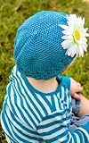Girls My Little Noggin Turquoise crochet beanie kufi hat for baby & toddler