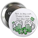 DOUBLE GREEN BEER St Patrick's Day 2.25 Pinback Button Badge