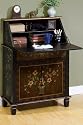 Amalia Golden Floral Secretary Desk, DOUBLE, GOLDEN FLORAL