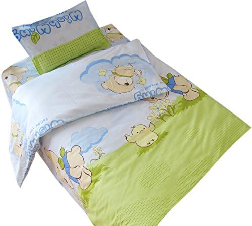 Ziweiba Unisex Baby Animal Kingdom 3 Piece Crib Bedding Set quilt cover+Duvet Cover+Pillowcase Cot Bed (B-Little Bear)