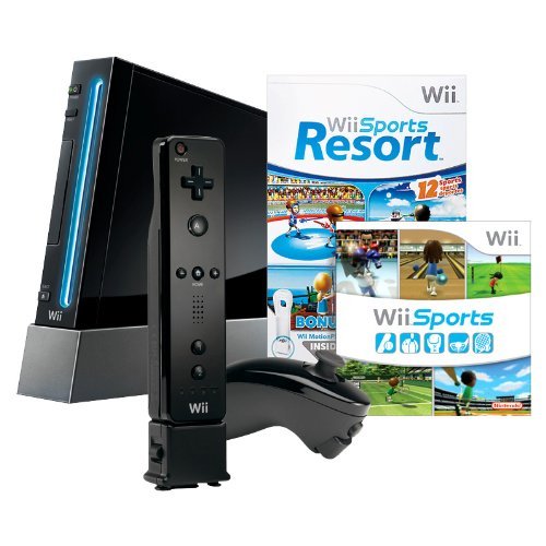 www.allcomputerdeals.com: Video Games Nintendo Wii Summer 2010 Bundle w/ Wii Sports, Wii Sports Resort, MotionPlus - Black Game Consoles