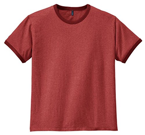 District Threads Men's Classic Ringer T-Shirt_Heathered Deep Red_XXXX-Large