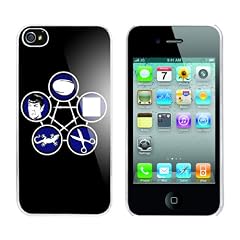 Iphone Schutzh�lle mit Stein Papier Schere Echse Spock Aufdruck mit weissem Rahmen