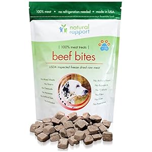 The BEST Dog Treats - All Natural Freeze Dried Beef Training Treats - Made in USA - Grain/Wheat/Gluten Free Dog Snacks - No Refrigeration Needed So Its Great For Travel - 100% Premium Meat, No Fillers