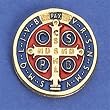 6 St. Benedict Medal Silver Plated Lapel Pins 1/2"