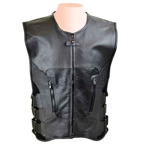 Mens Bulletproof Style Leather Vest MV120 Ines Bauerroyo