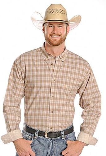 Calvin Brown Plaid Western Shirt (Medium)