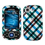 iNcido Brand Samsung Strive A687 Cell Phone Blue Plaid Protective Case Face ....