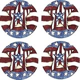 Set of 4 Absorbent Coasters - Star Americana