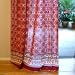 Ruby Kilim ~ Rustic Red Tab Top Cotton Voile Window Curtain Panel 63x46