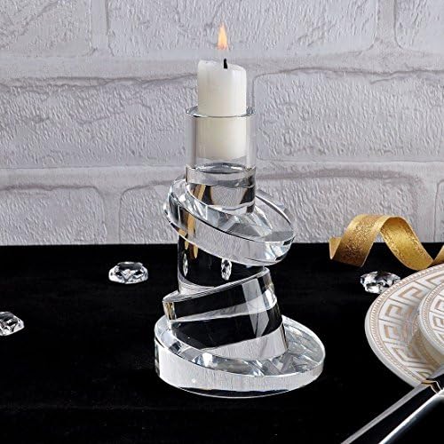 Unique Crystal Candle Holder Candlestick Pillar Tealight Stand Home Decoration