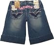 RED PEPPER 7066 Size 28 Women's Denim Shorts Embroidery Embroidered Distressed