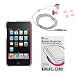 GTMax Rose Pink Durable Hard Rubberized Slim Fit Back Cover + Pink Soft Gel 3.5mm Stereo Headset + LCD Screen Protector for Apple iPod Touch 8GB 32GB 64GB 3rd 3G Generation