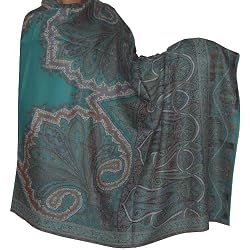 Shawls and Scarves Woolen Paisley Design 84 x 40 inches (psley387)