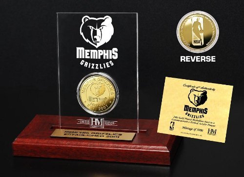 Memphis Grizzlies 24KT Gold Coin Etched Acrylic