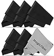 (6 Pack) MagicFiber Microfiber Cleaning Cloths - For All LCD Screens, Tablets, Lenses, and Other Delicate Surfaces (5 Black and 1 Grey 6x7")