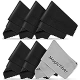 (6 Pack) MagicFiber Microfiber Cleaning Cloths - For All LCD Screens, Tablets, Lenses, and Other Delicate Surfaces (5 Black and 1 Grey 6x7")