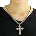 Trendsmax Mens Chain Boys Stainless Steel Cross Pendant Necklace 5mm 22-30inches Byzantine Necklace