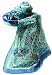 Silk Hand Made Water-Colored Floral Print on Blue - Silk Long Scarf 19