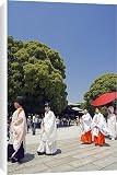 Canvas Prints of Meiji jingu Shrine 20th Century priest bride groom from AWL Discover Images