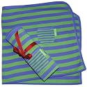 Toby Tiger Stripy Green/Blue Baby Blanket
