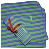 Toby Tiger Stripy Green/Blue Baby Blanket