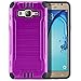 Galaxy On5 Case With Tempered Glass Screen Protector,IDEA LINE(TM) Hybrid Hard Shockproof Slim Fit Brushed Shockproof Protector Cover Heavy Duty Protective (Purple)