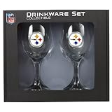 Sports NFL STEELERS 14 oz. Wine Glass Set of 2/Glass