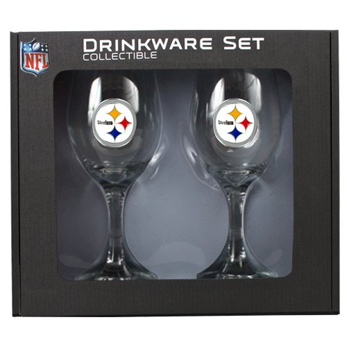 Sports NFL STEELERS 14 oz. Wine Glass Set of 2/Glass
