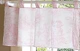 Vintage French Pink Toile Window Valance