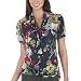 GO International® Tie-Front Top - Midnight Floral