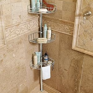 Tension-mount Shower Butler - Brushed Stainless Steel - Frontgate