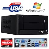 HTPC AMD Fusion E-350 (2×1,6 GHz), VGA HD6310 DX11 HDMI, 1000GB SATAII , 4096MB DDR3, BluRay-ROM, 7.1 Sound, GigaLAN, Windows7 Professional, Cube Tower