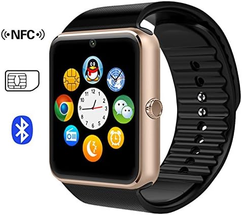 Alisable GT08 Bluetooth Smart Watch with Cell Phone Mate For Android (Full functions) Samsung S5 S6 Note 4 Note 5 HTC Sony LG -Black-Rose gold