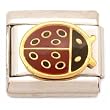 Enamel Lady Bug Italian Charm Stainless Steel 9mm