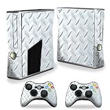 Protective Vinyl Skin Decal Cover for Microsoft Xbox 360 S Slim Skins Diamond Plate