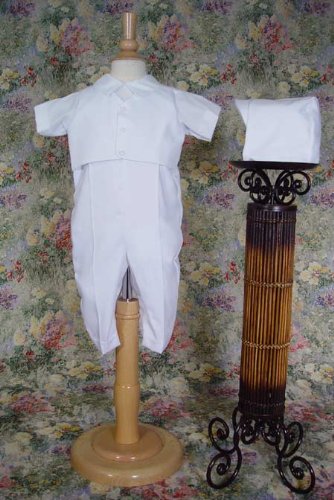 Gabardine Christening Outfit with Buttoned Vested Front