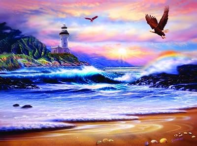 Rainbow Lighthouse 1000pc Jigsaw Puzzle by Steve Sundram