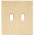 BRAINERD 64656 Wood Square Double Toggle Switch Wall Plate / Switch Plate / Cover, Unfinished Wood