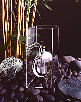 Firelight Glass Floating Moon 7 Inch