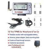 10 Tire RV Flow-Through & Cap Sensor Tire Pressure Monitoring System (TPMS) by Tire-Safeguard