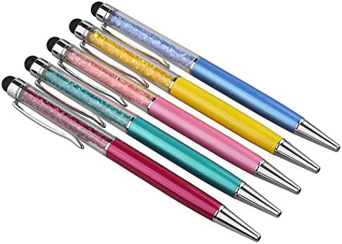 FOLINPROS 5 Pcs - Crystal Touch Screen Stylus Multifunctional Pen Compatible With iphone / ipad / iPod Touch / Samsung Galaxy Tablet / Android Tablets (A)