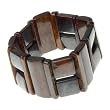Choco Block Dark Bone Bangle Stretch Bracelet