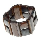 Choco Block Dark Bone Bangle Stretch Bracelet