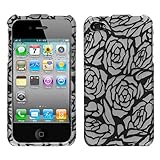 Silver Rose Design Protector Case for Apple iPhone 4