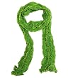 Green Gold Skinny Scarf Knit Lightweight 3.5"x88"