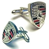 Silver Porsche Logo Automotive Car Cufflinks