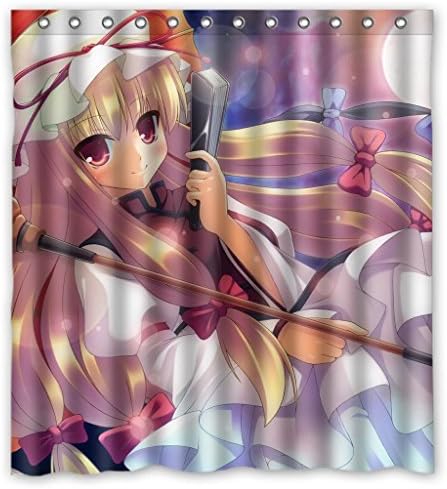 Hot Super Cartoon Fashion Design Shower Curtain With Rings Measure