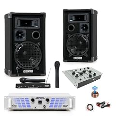 600W PA SET Boxen Endstufe Mixer Funkmikrofon DJ-578